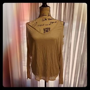 Zenana Outfitters Cream Cold Shoulder Top